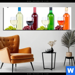 Bild Edelstahloptik Wein In Flaschen Und Glaesern Panorama Produktvorschau mit dem Bild Wein in Flaschen und Gläsern im Format Panorama.