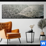 Bild Edelstahloptik Weisse Blaetter Panorama Produktvorschau mit dem Bild Weiße Blätter im Format Panorama.