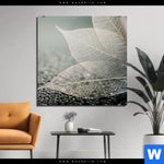 Bild Edelstahloptik Weisse Blaetter Quadrat Produktvorschau mit dem Bild Weiße Blätter im Format Quadrat.