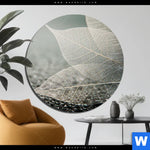 Bild Edelstahloptik Weisse Blaetter Rund Produktvorschau mit dem Bild Weiße Blätter im Format Rund.