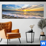 Bild Edelstahloptik Wellen Des Meeres Panorama Produktvorschau mit dem Bild Wellen des Meeres im Format Panorama.