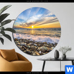 Bild Edelstahloptik Wellen Des Meeres Rund Produktvorschau mit dem Bild Wellen des Meeres im Format Rund.