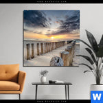 Bild Edelstahloptik Wellenbrecher Am Nordseestrand Quadrat Produktvorschau mit dem Bild Wellenbrecher am Nordseestrand im Format Quadrat.