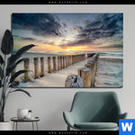 Bild Edelstahloptik Wellenbrecher Am Nordseestrand Querformat Produktvorschau mit dem Bild Wellenbrecher am Nordseestrand im Format Querformat.