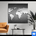 Bild Edelstahloptik Weltkarte Edelstahloptik Quadrat Produktvorschau mit dem Bild Weltkarte Edelstahloptik im Format Quadrat.