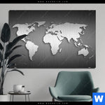 Bild Edelstahloptik Weltkarte Edelstahloptik Querformat Produktvorschau mit dem Bild Weltkarte Edelstahloptik im Format Querformat.