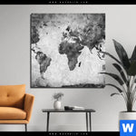 Bild Edelstahloptik Weltkarte Grautoene Quadrat Produktvorschau mit dem Bild Weltkarte Grautöne im Format Quadrat.