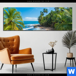 Bild Edelstahloptik Wilder Karibischer Strand Panorama Produktvorschau mit dem Bild Wilder karibischer Strand im Format Panorama.