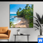 Bild Edelstahloptik Wilder Karibischer Strand Quadrat Produktvorschau mit dem Bild Wilder karibischer Strand im Format Quadrat.