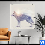 Bild Edelstahloptik Wolf Wald No 1 Quadrat Produktvorschau mit dem Bild Wolf & Wald No.1 im Format Quadrat.
