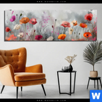 Bild Edelstahloptik Zarte Mohnblumen Im Wind Panorama Produktvorschau mit dem Bild Zarte Mohnblumen im Wind im Format Panorama.