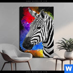 Bild Edelstahloptik Zebra Pop Art No 1 Hochformat Produktvorschau mit dem Bild Zebra Pop Art No.1 im Format Hochformat.
