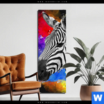 Bild Edelstahloptik Zebra Pop Art No 1 Schmal Produktvorschau mit dem Bild Zebra Pop Art No.1 im Format Schmal.