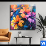 Leinwandbild Abstrakte Blumenpracht Quadrat Produktvorschau mit dem Bild Abstrakte Blumenpracht im Format Quadrat.