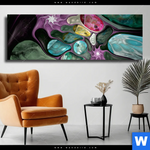 Leinwandbild Abstrakte Bunte Blasen Panorama Produktvorschau mit dem Bild Abstrakte Bunte Blasen im Format Panorama.
