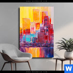 Leinwandbild Abstrakte Skyline Hochformat Produktvorschau mit dem Bild Abstrakte Skyline im Format Hochformat.