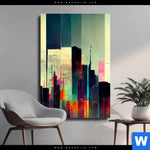 Leinwandbild Abstrakte Skyline No 3 Hochformat Produktvorschau mit dem Bild Abstrakte Skyline No.3 im Format Hochformat.