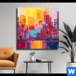 Leinwandbild Abstrakte Skyline Quadrat Produktvorschau mit dem Bild Abstrakte Skyline im Format Quadrat.