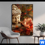 Leinwandbild Abstrakter Buddha Blumen Hochformat Produktvorschau mit dem Bild Abstrakter Buddha & Blumen im Format Hochformat.