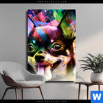 Leinwandbild Abstrakter Chihuahua Hochformat Produktvorschau mit dem Bild Abstrakter Chihuahua im Format Hochformat.