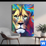 Leinwandbild Abstrakter Loewenkopf Hochformat Produktvorschau mit dem Bild Abstrakter Löwenkopf im Format Hochformat.