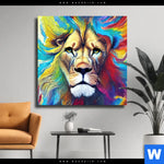 Leinwandbild Abstrakter Loewenkopf Quadrat Produktvorschau mit dem Bild Abstrakter Löwenkopf im Format Quadrat.