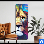 Leinwandbild Abstrakter Loewenkopf Schmal Produktvorschau mit dem Bild Abstrakter Löwenkopf im Format Schmal.