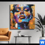 Leinwandbild Abstraktes Frauenportraet Dilara Quadrat Produktvorschau mit dem Bild Abstraktes Frauenporträt Dilara im Format Quadrat.