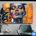 Leinwandbild Abstraktes Frauenportraet Dilara Querformat Produktvorschau mit dem Bild Abstraktes Frauenporträt Dilara im Format Querformat.