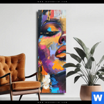 Leinwandbild Abstraktes Frauenportraet Dilara Schmal Produktvorschau mit dem Bild Abstraktes Frauenporträt Dilara im Format Schmal.