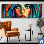 Leinwandbild Abstraktes Frauenportraet Hydra Panorama Produktvorschau mit dem Bild Abstraktes Frauenporträt Hydra im Format Panorama.