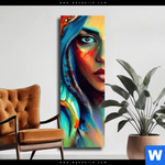 Leinwandbild Abstraktes Frauenportraet Hydra Schmal Produktvorschau mit dem Bild Abstraktes Frauenporträt Hydra im Format Schmal.