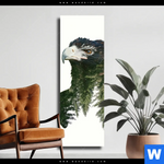 Leinwandbild Adler Wald Schmal Produktvorschau mit dem Bild Adler & Wald im Format Schmal.