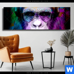 Leinwandbild Affe Pop Art No 1 Panorama Produktvorschau mit dem Bild Affe Pop Art No.1 im Format Panorama.