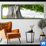 Leinwandbild Alte Linde Auf Sommerwiese Panorama Produktvorschau mit dem Bild Alte Linde auf Sommerwiese im Format Panorama.