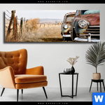Leinwandbild Alte Rostige Autos Panorama Produktvorschau mit dem Bild Alte rostige Autos im Format Panorama.