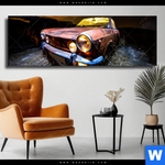 Leinwandbild Altes Auto Panorama Produktvorschau mit dem Bild Altes Auto im Format Panorama.