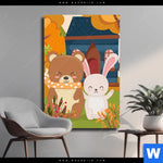 Leinwandbild Baer Haeschen Hochformat Produktvorschau mit dem Bild Bär & Häschen im Format Hochformat.