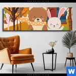 Leinwandbild Baer Haeschen Panorama Produktvorschau mit dem Bild Bär & Häschen im Format Panorama.