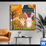 Leinwandbild Baer Haeschen Quadrat Produktvorschau mit dem Bild Bär & Häschen im Format Quadrat.