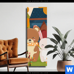Leinwandbild Baer Haeschen Schmal Produktvorschau mit dem Bild Bär & Häschen im Format Schmal.
