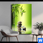 Leinwandbild Bambus Steine Hochformat Produktvorschau mit dem Bild Bambus & Steine im Format Hochformat.