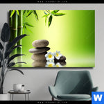 Leinwandbild Bambus Steine Querformat Produktvorschau mit dem Bild Bambus & Steine im Format Querformat.