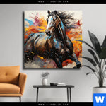 Leinwandbild Bella Abstraktes Pferdeportraet Quadrat Produktvorschau mit dem Bild Bella - Abstraktes Pferdeporträt im Format Quadrat.