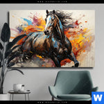 Leinwandbild Bella Abstraktes Pferdeportraet Querformat Produktvorschau mit dem Bild Bella - Abstraktes Pferdeporträt im Format Querformat.