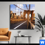 Leinwandbild Beruehmte Brooklyn Bridge Quadrat Produktvorschau mit dem Bild Berühmte Brooklyn Bridge im Format Quadrat.