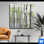 Leinwandbild Birkenwald Quadrat Produktvorschau mit dem Bild Birkenwald im Format Quadrat.