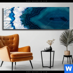 Leinwandbild Blauer Achat Panorama Produktvorschau mit dem Bild Blauer Achat im Format Panorama.