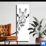 Leinwandbild Bleistiftzeichnung Giraffe Schmal Produktvorschau mit dem Bild Bleistiftzeichnung Giraffe im Format Schmal.