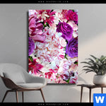 Leinwandbild Bluehende Pfingstrosen Hochformat Produktvorschau mit dem Bild Blühende Pfingstrosen im Format Hochformat.